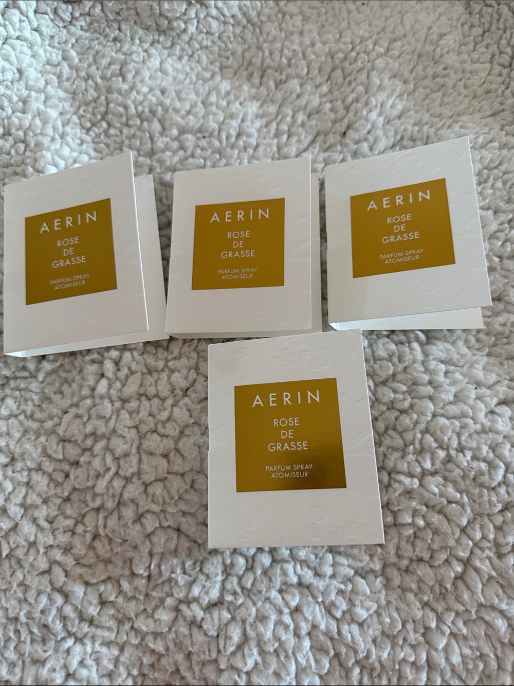 Aerin Rose de Grasse 4 Sample Cards in White and Mustard